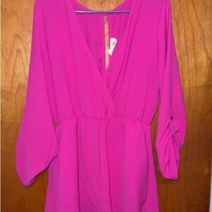 Women's Pink V-Neck romper